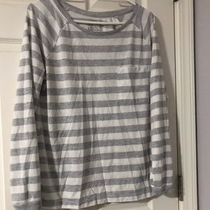 Grey thick striped long sleeved shirt